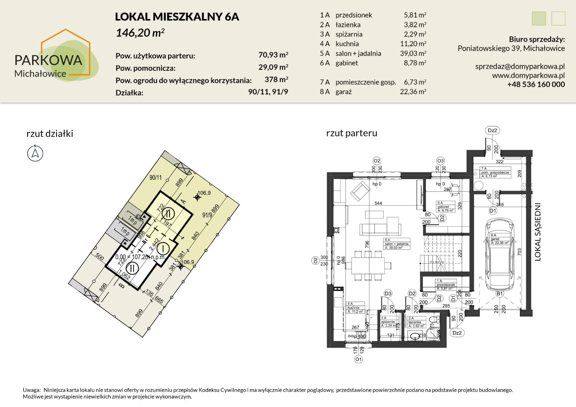 Dom 146,20 m², oferta nr 6A, Michałowice Parkowa, Michałowice-Wieś, ul. Poniatowskiego 39-idx