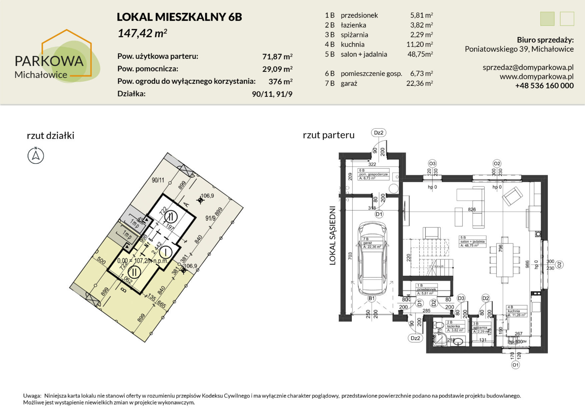 Dom 147,42 m², oferta nr 6B, Michałowice Parkowa, Michałowice-Wieś, ul. Poniatowskiego 39-idx