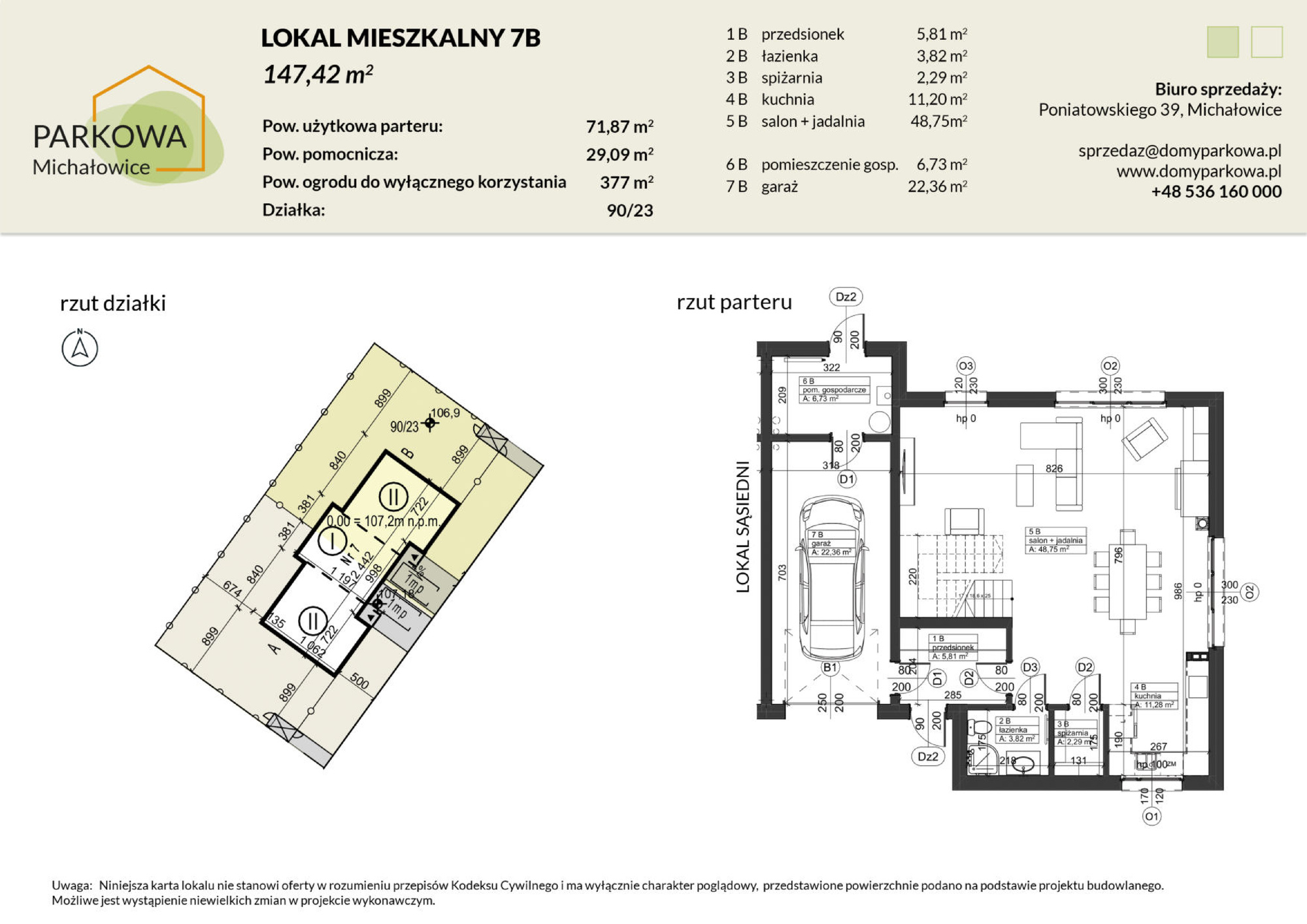 Dom 147,42 m², oferta nr 7B, Michałowice Parkowa, Michałowice-Wieś, ul. Poniatowskiego 39-idx