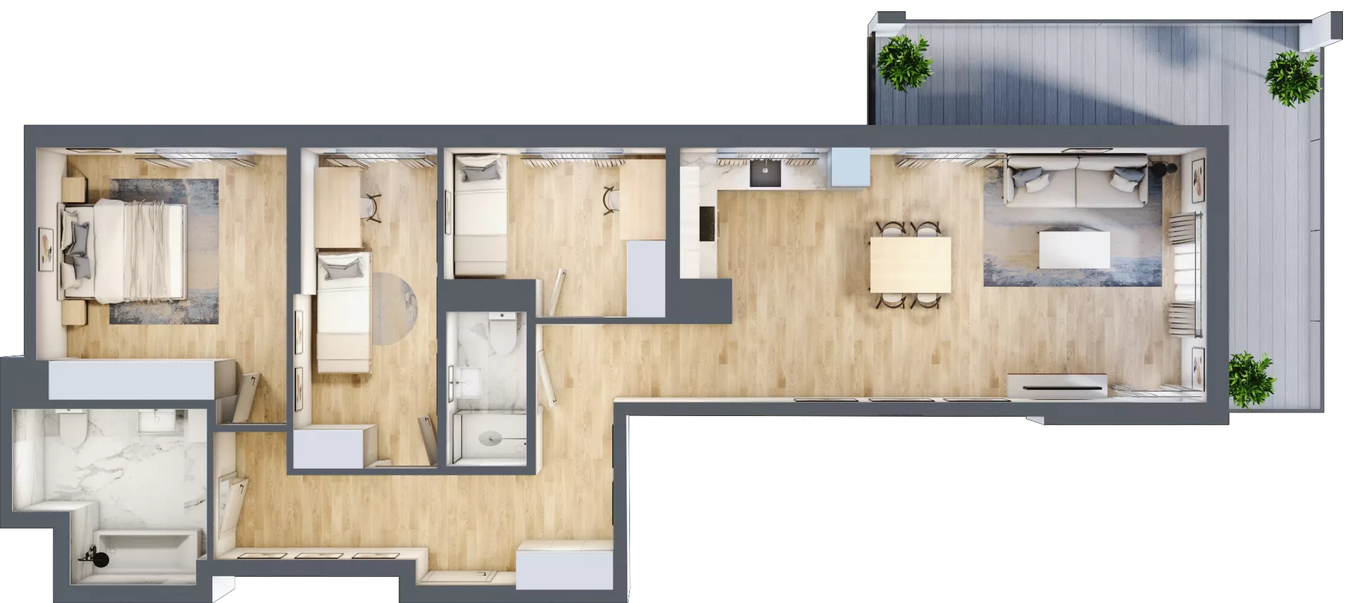 4 pokoje, mieszkanie 92,46 m², piętro 1, oferta nr A.03, Hi Mokotów, Warszawa, Ursynów, Wyczółki, ul. Bokserska 63
