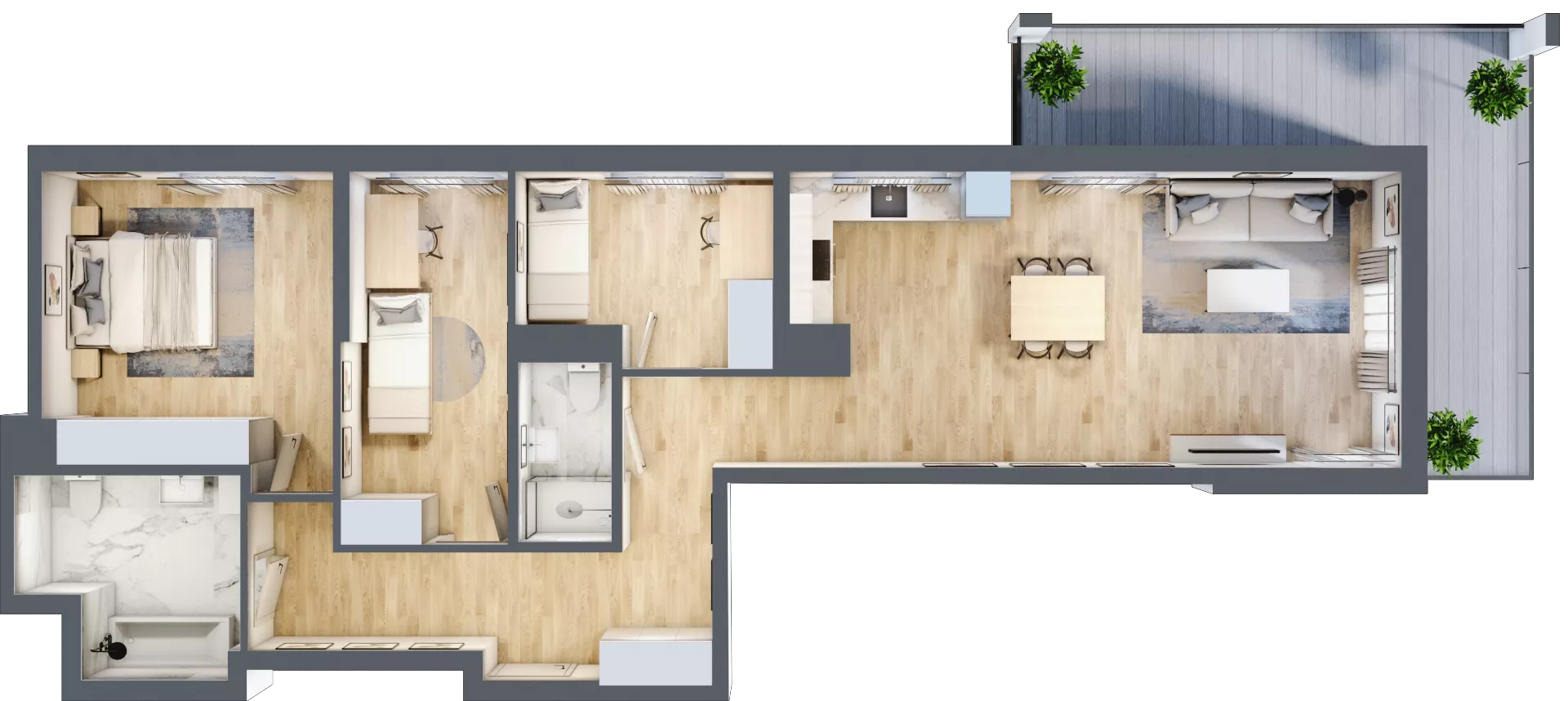 4 pokoje, mieszkanie 92,20 m², piętro 2, oferta nr A.06, Hi Mokotów, Warszawa, Ursynów, Wyczółki, ul. Bokserska 63