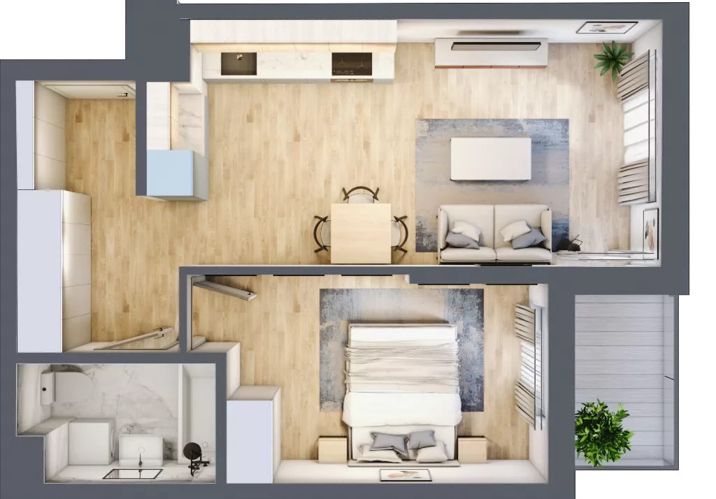 2 pokoje, mieszkanie 43,50 m², piętro 3, oferta nr A.31, Hi Mokotów, Warszawa, Ursynów, Wyczółki, ul. Bokserska 63