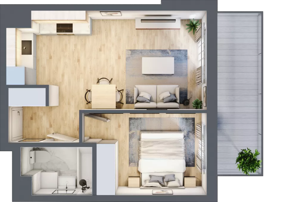2 pokoje, mieszkanie 37,08 m², piętro 7, oferta nr B.62, Hi Mokotów, Warszawa, Ursynów, Wyczółki, ul. Bokserska 63