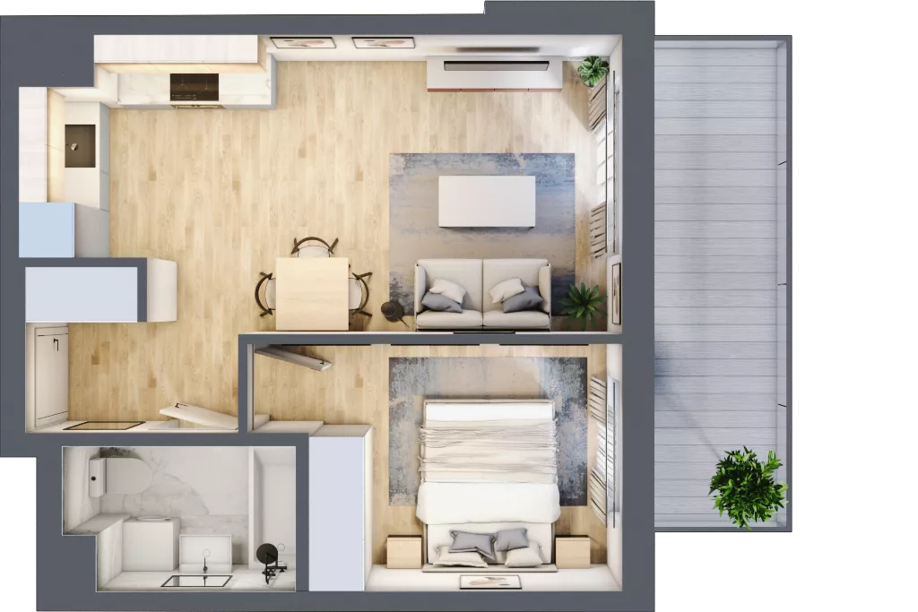 2 pokoje, mieszkanie 37,19 m², piętro 6, oferta nr B.90, Hi Mokotów, Warszawa, Ursynów, Wyczółki, ul. Bokserska 63