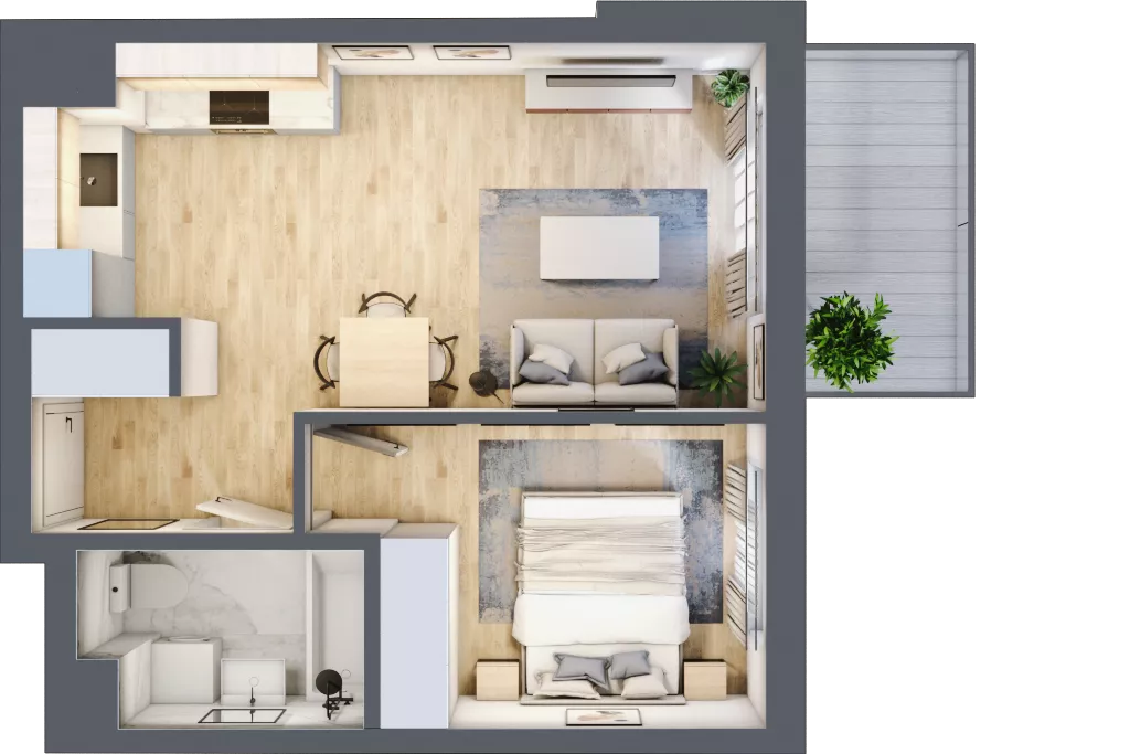 2 pokoje, mieszkanie 36,89 m², piętro 7, oferta nr B.94, Hi Mokotów, Warszawa, Ursynów, Wyczółki, ul. Bokserska 63