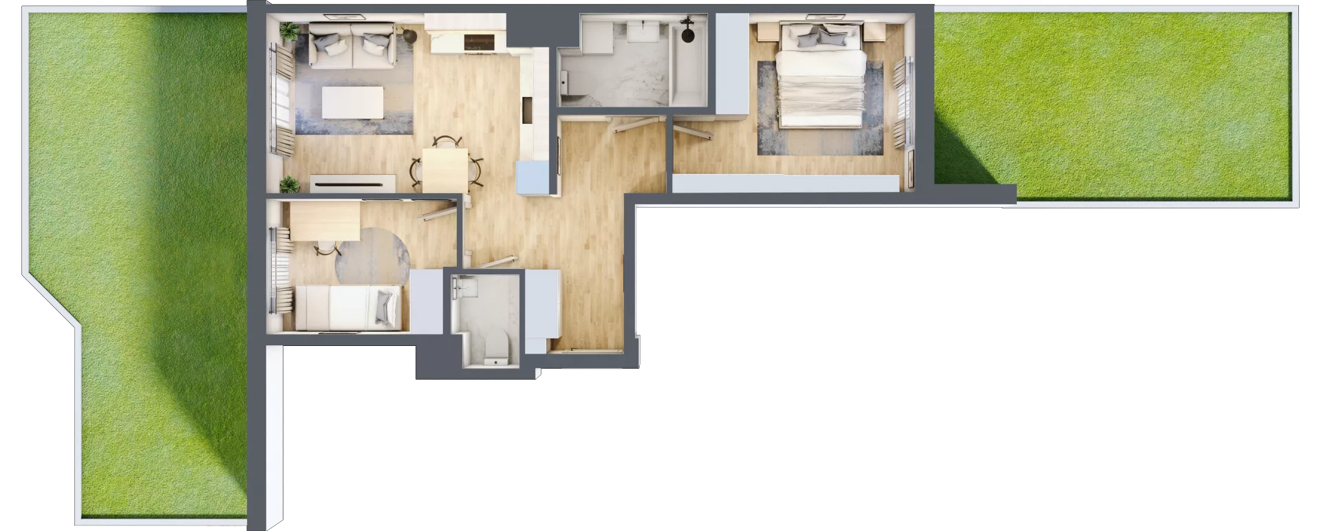 3 pokoje, mieszkanie 53,53 m², parter, oferta nr B.65, Hi Mokotów, Warszawa, Ursynów, Wyczółki, ul. Bokserska 63