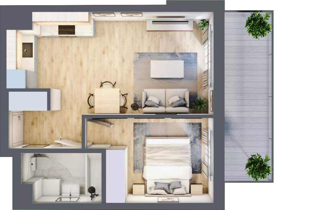 2 pokoje, mieszkanie 36,92 m², piętro 1, oferta nr B.70, Hi Mokotów, Warszawa, Ursynów, Wyczółki, ul. Bokserska 63