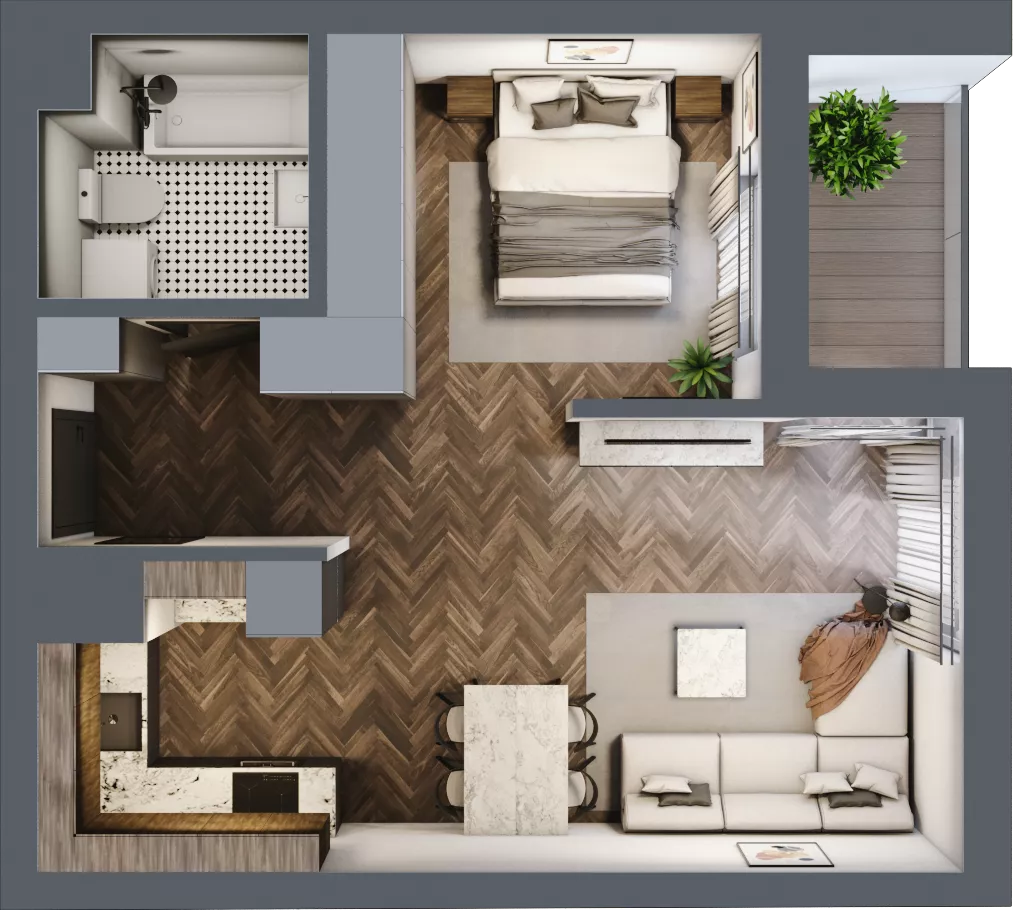 1 pokój, mieszkanie 41,75 m², piętro 4, oferta nr A.122, Modena II, Poznań, Jeżyce, ul. Jackowskiego/Kraszewskiego