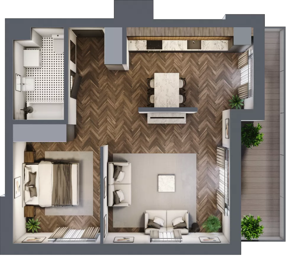 1 pokój, apartament 54,09 m², piętro 3, oferta nr A.105, Modena II, Poznań, Jeżyce, ul. Jackowskiego/Kraszewskiego