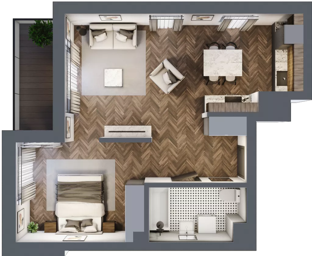 1 pokój, apartament 49,01 m², piętro 4, oferta nr A.119, Modena II, Poznań, Jeżyce, ul. Jackowskiego/Kraszewskiego