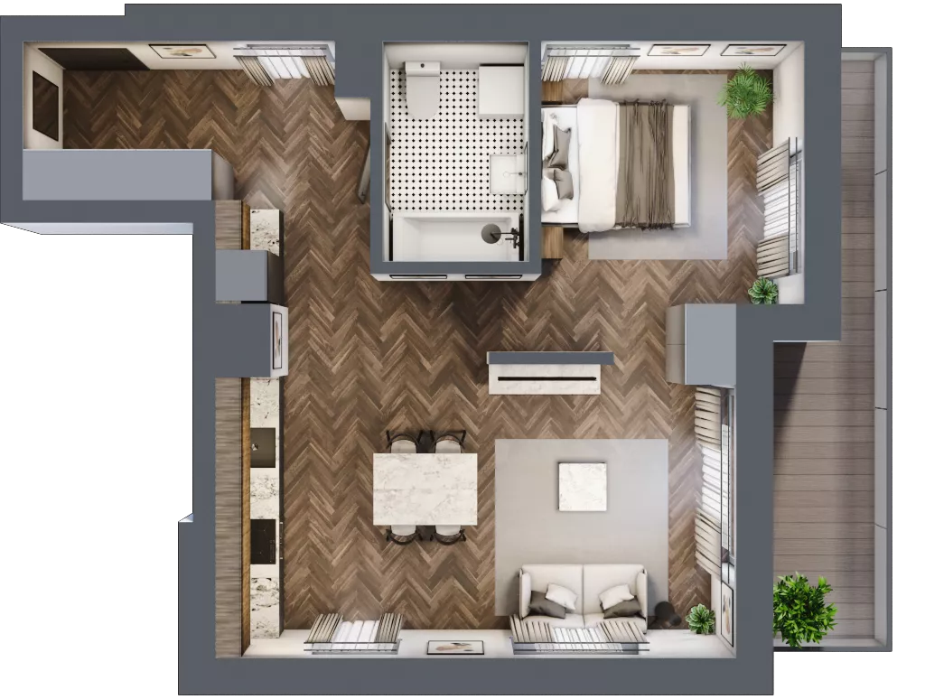 1 pokój, apartament 49,07 m², piętro 2, oferta nr A.162, Modena II, Poznań, Jeżyce, ul. Jackowskiego/Kraszewskiego