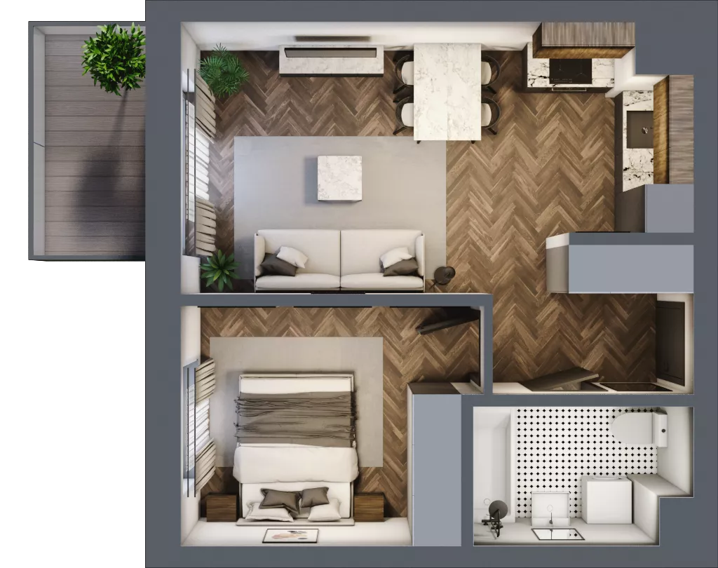 2 pokoje, mieszkanie 38,62 m², piętro 2, oferta nr A.083, Modena II, Poznań, Jeżyce, ul. Jackowskiego/Kraszewskiego