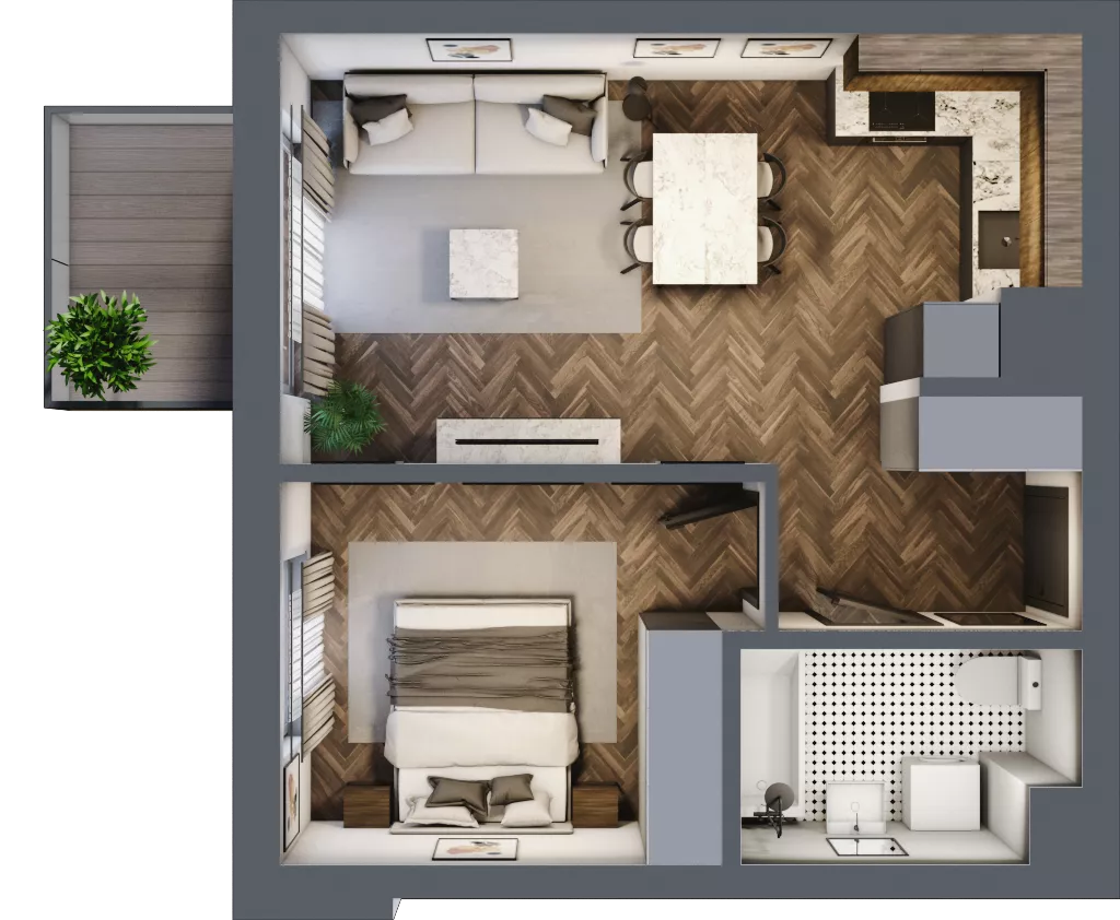 2 pokoje, mieszkanie 40,03 m², piętro 3, oferta nr A.166, Modena II, Poznań, Jeżyce, ul. Jackowskiego/Kraszewskiego