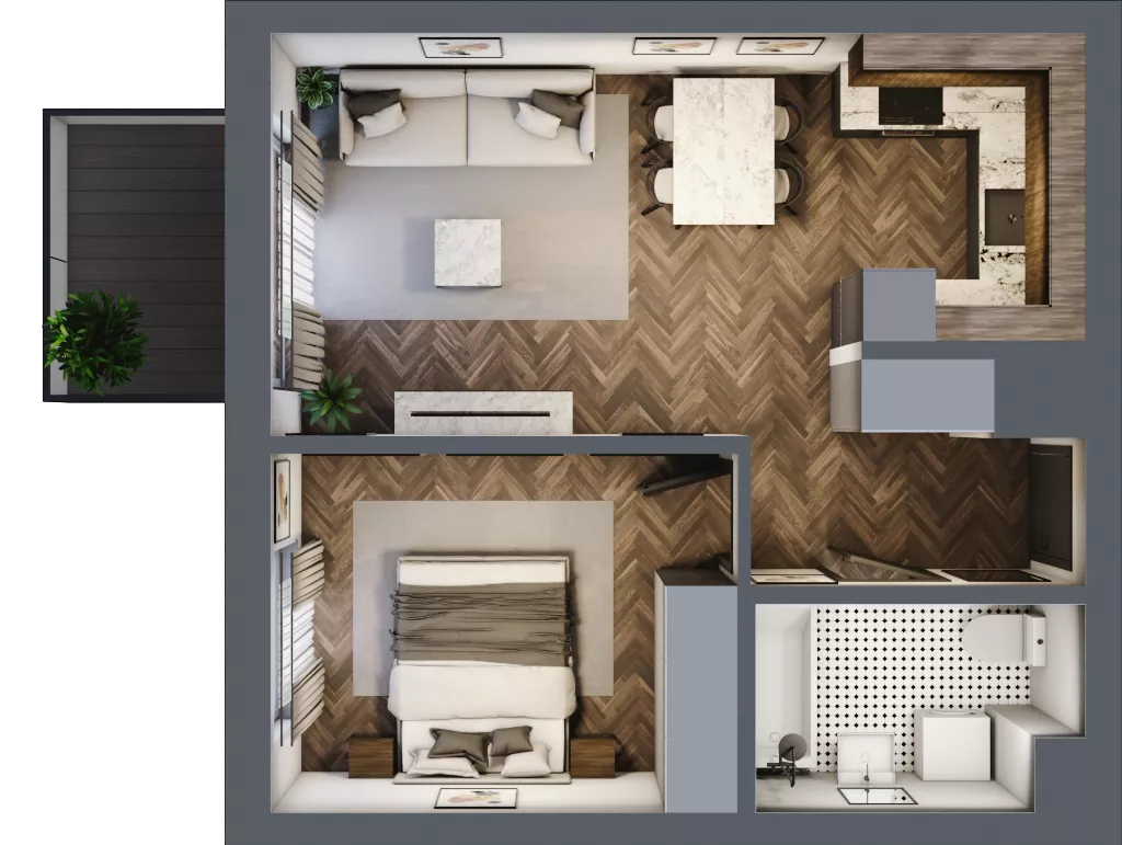 2 pokoje, mieszkanie 40,79 m², piętro 4, oferta nr A.178, Modena II, Poznań, Jeżyce, ul. Jackowskiego/Kraszewskiego