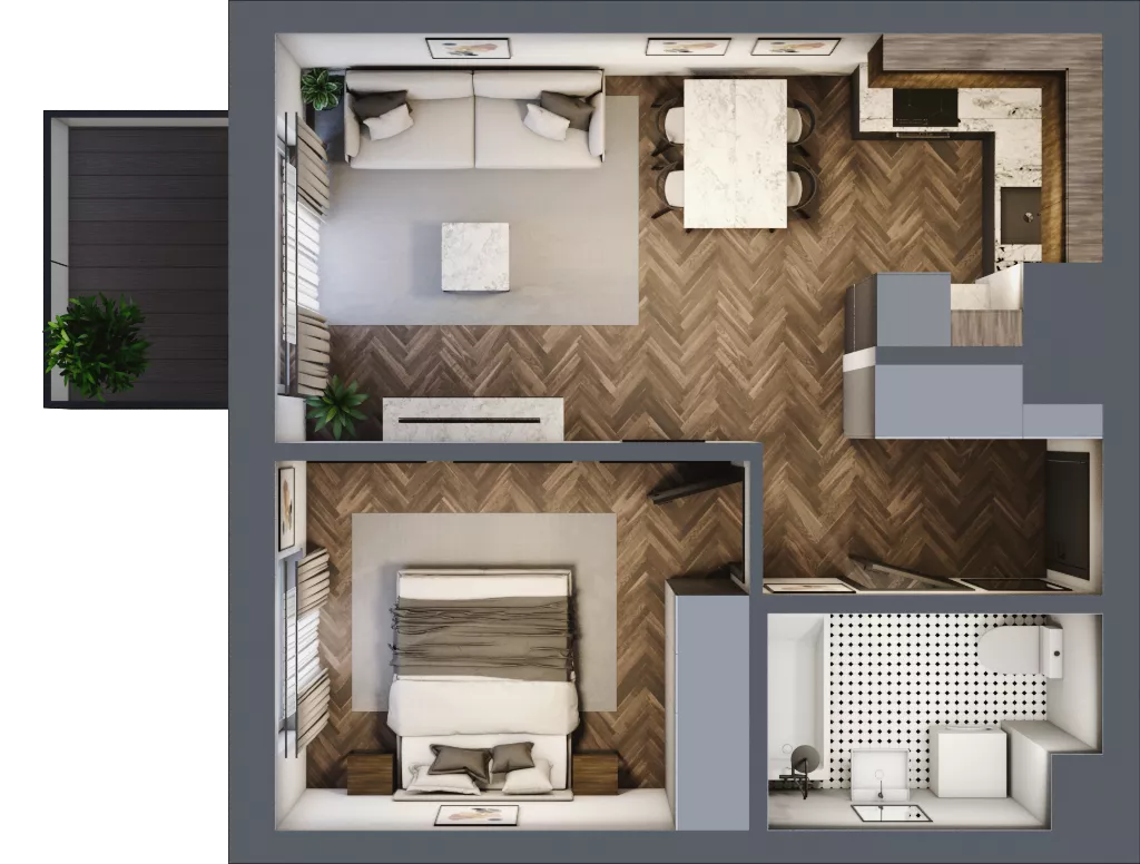 2 pokoje, mieszkanie 40,89 m², piętro 4, oferta nr A.177, Modena II, Poznań, Jeżyce, ul. Jackowskiego/Kraszewskiego