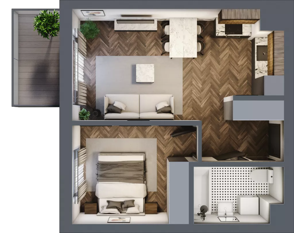2 pokoje, mieszkanie 39,00 m², piętro 4, oferta nr A.113, Modena II, Poznań, Jeżyce, ul. Jackowskiego/Kraszewskiego