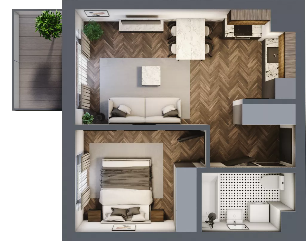 2 pokoje, mieszkanie 39,00 m², piętro 5, oferta nr A.126, Modena II, Poznań, Jeżyce, ul. Jackowskiego/Kraszewskiego