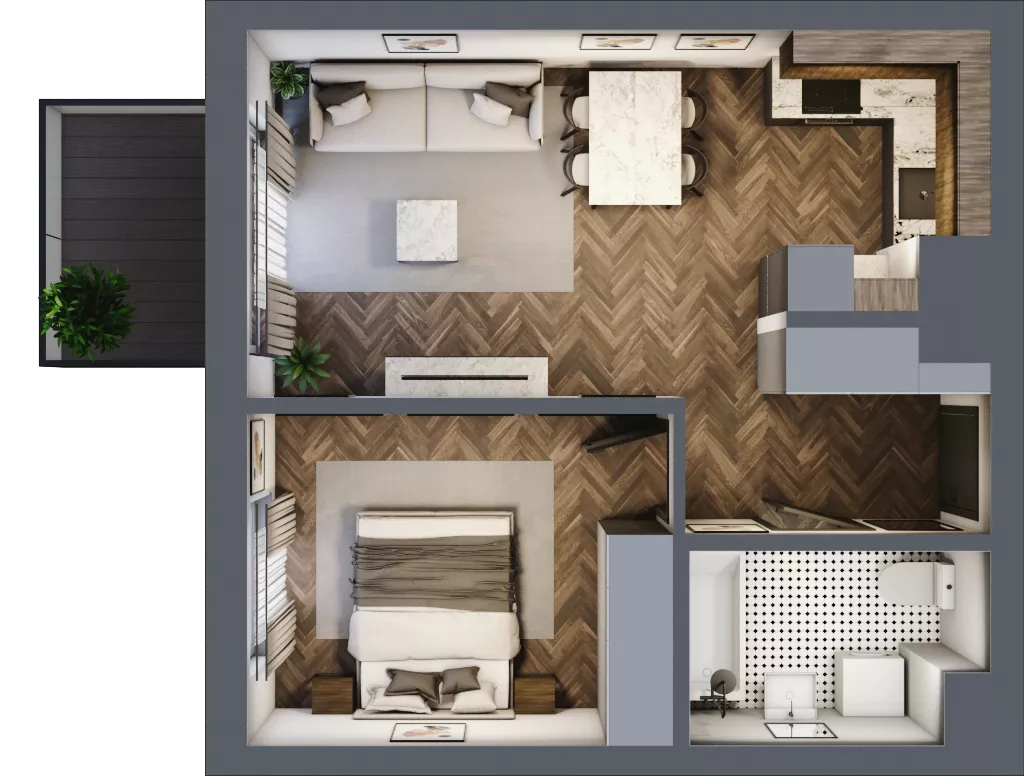 2 pokoje, mieszkanie 40,86 m², piętro 6, oferta nr A.194, Modena II, Poznań, Jeżyce, ul. Jackowskiego/Kraszewskiego
