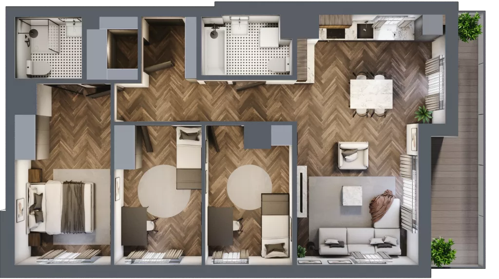 4 pokoje, mieszkanie 83,76 m², piętro 6, oferta nr A.197, Modena II, Poznań, Jeżyce, ul. Jackowskiego/Kraszewskiego