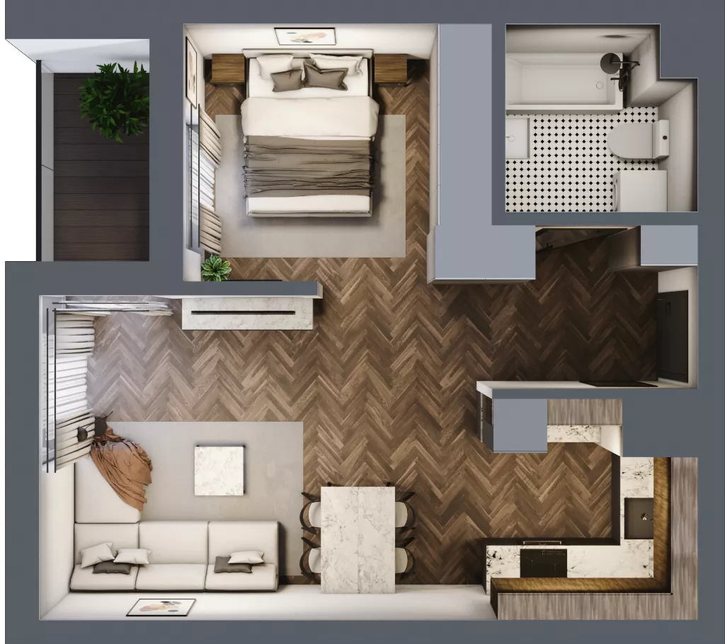 1 pokój, mieszkanie 41,79 m², piętro 6, oferta nr A.137, Modena II, Poznań, Jeżyce, ul. Jackowskiego/Kraszewskiego