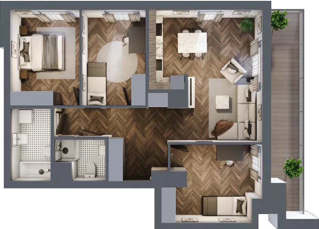 4 pokoje, apartament 80,34 m², piętro 6, oferta nr A.138, Modena II, Poznań, Jeżyce, ul. Jackowskiego/Kraszewskiego