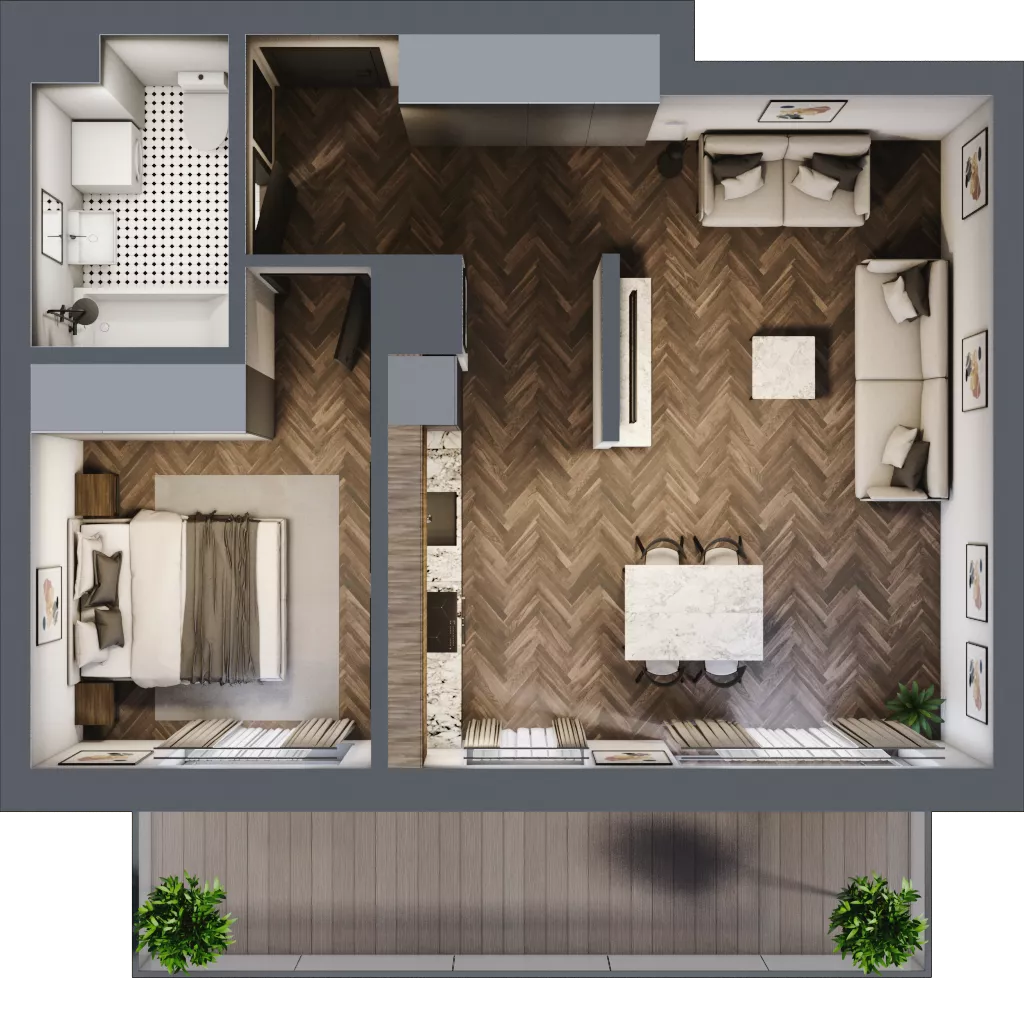2 pokoje, mieszkanie 49,47 m², piętro 6, oferta nr A.134, Modena II, Poznań, Jeżyce, ul. Jackowskiego/Kraszewskiego
