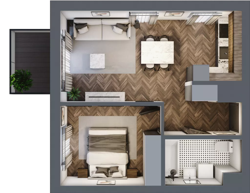 2 pokoje, mieszkanie 41,01 m², piętro 5, oferta nr A.188, Modena II, Poznań, Jeżyce, ul. Jackowskiego/Kraszewskiego