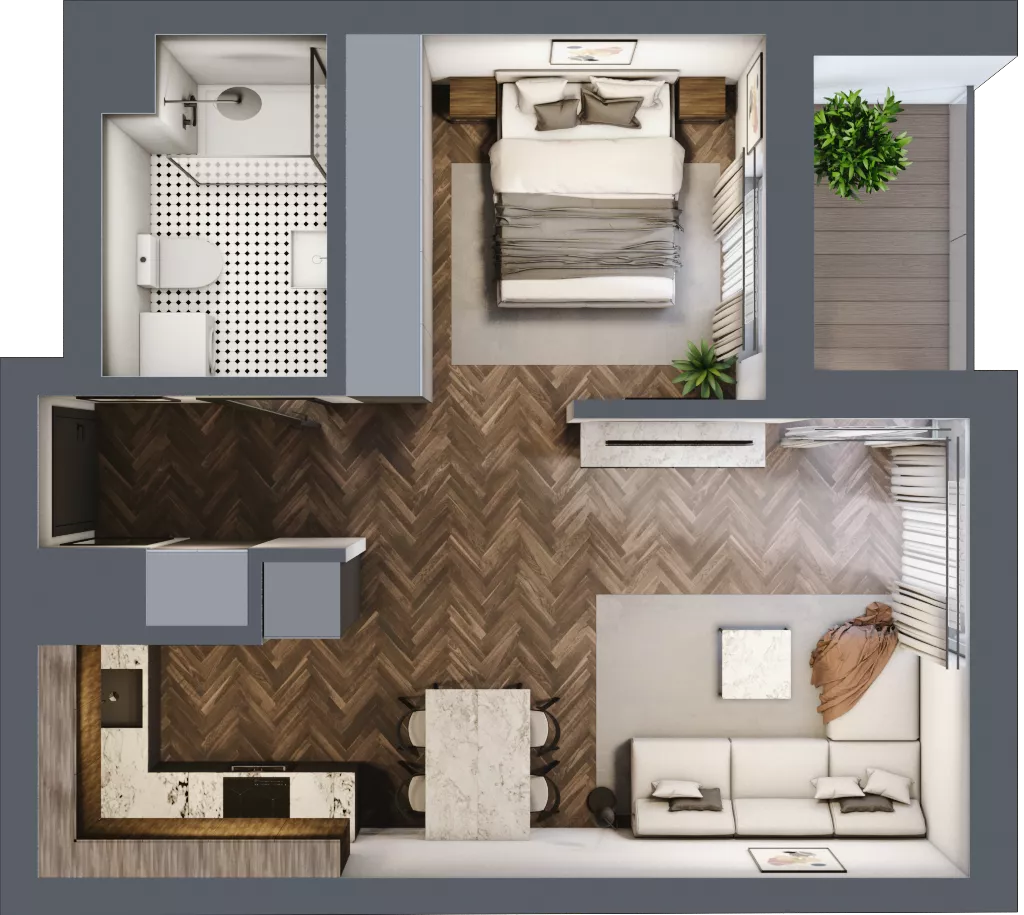 1 pokój, mieszkanie 40,18 m², piętro 5, oferta nr A.190, Modena II, Poznań, Jeżyce, ul. Jackowskiego/Kraszewskiego