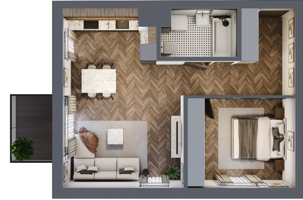 2 pokoje, mieszkanie 50,18 m², piętro 5, oferta nr A.185, Modena II, Poznań, Jeżyce, ul. Jackowskiego/Kraszewskiego