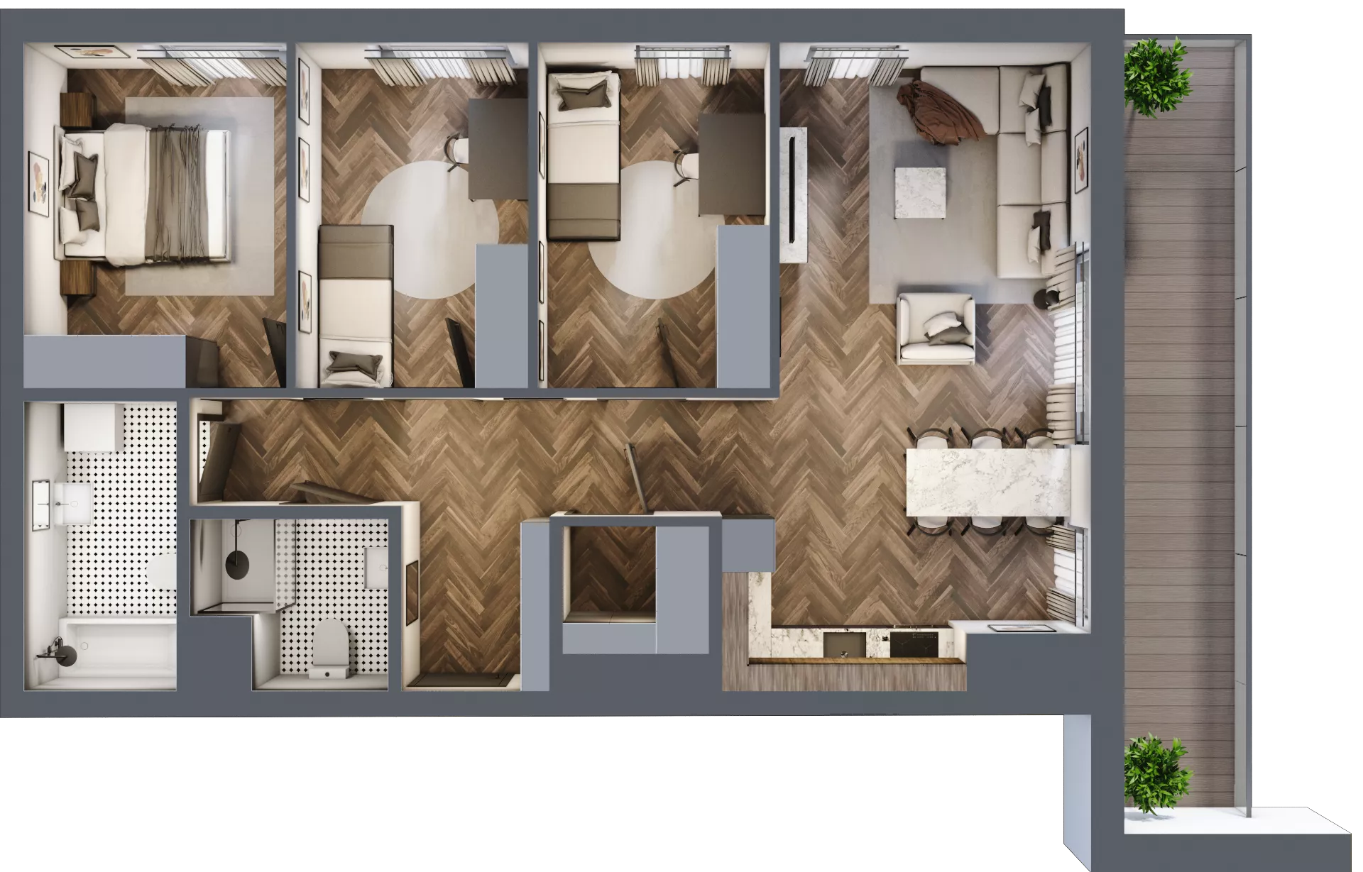 4 pokoje, apartament 81,73 m², piętro 6, oferta nr A.045, Modena II, Poznań, Jeżyce, ul. Jackowskiego/Kraszewskiego