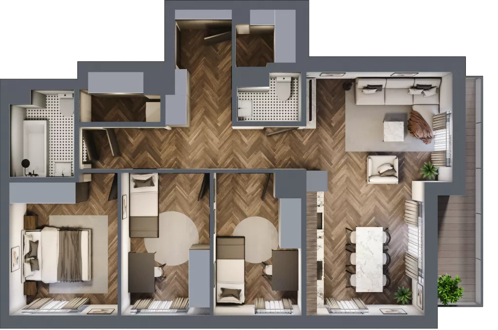4 pokoje, apartament 83,00 m², piętro 5, oferta nr A.041, Modena II, Poznań, Jeżyce, ul. Jackowskiego/Kraszewskiego