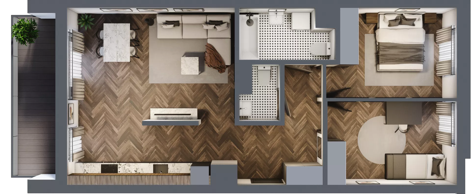 3 pokoje, mieszkanie 67,90 m², piętro 5, oferta nr A.044, Modena II, Poznań, Jeżyce, ul. Jackowskiego/Kraszewskiego