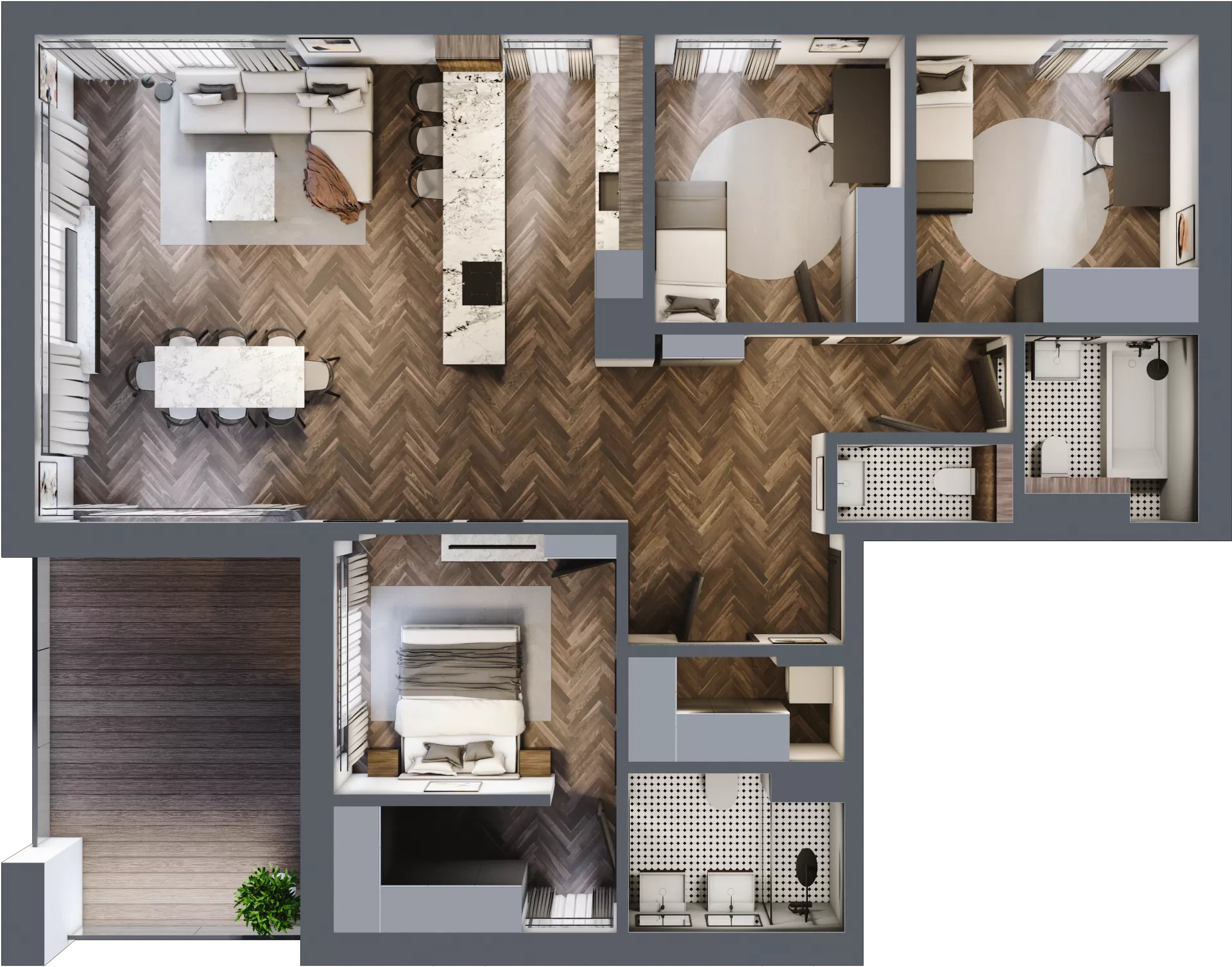 4 pokoje, apartament 113,26 m², parter, oferta nr A1.01, Flatta Wilanów, Warszawa, Wilanów, Wilanów, ul. Flatta
