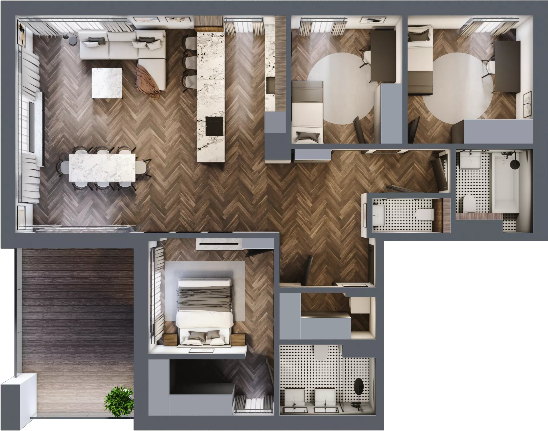 4 pokoje, apartament 113,26 m², parter, oferta nr A2.01, Flatta Wilanów, Warszawa, Wilanów, Wilanów, ul. Flatta