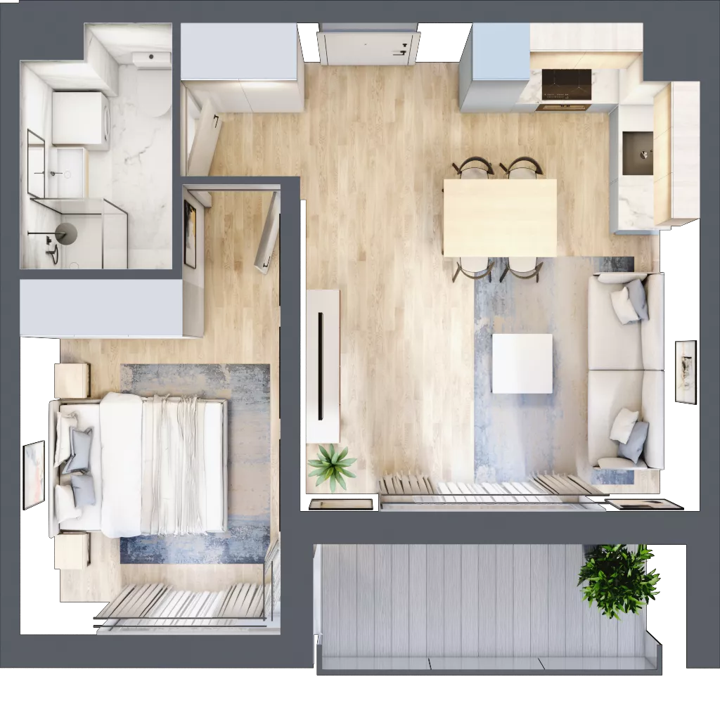 2 pokoje, mieszkanie 38,40 m², piętro 2, oferta nr 1A.1A.18, Astelia Park etap IA, Warszawa, Białołęka, Grodzisk, ul. Leona Berensona 