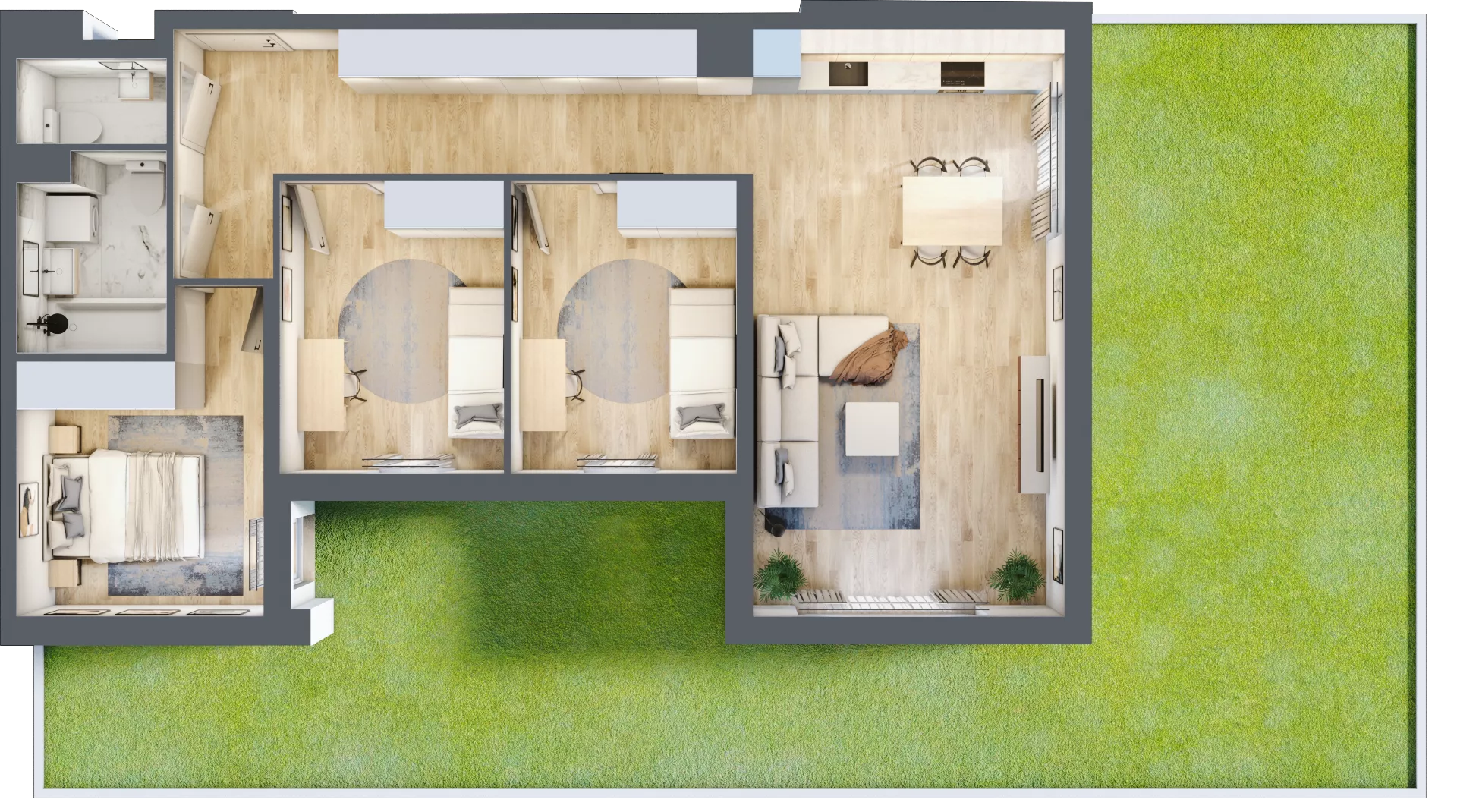 4 pokoje, mieszkanie 81,59 m², parter, oferta nr 1A.1A.07, Astelia Park etap IA, Warszawa, Białołęka, Grodzisk, ul. Leona Berensona 