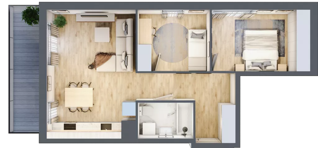 3 pokoje, mieszkanie 56,03 m², piętro 1, oferta nr 1A.1A.11, Astelia Park etap IA, Warszawa, Białołęka, Grodzisk, ul. Leona Berensona 