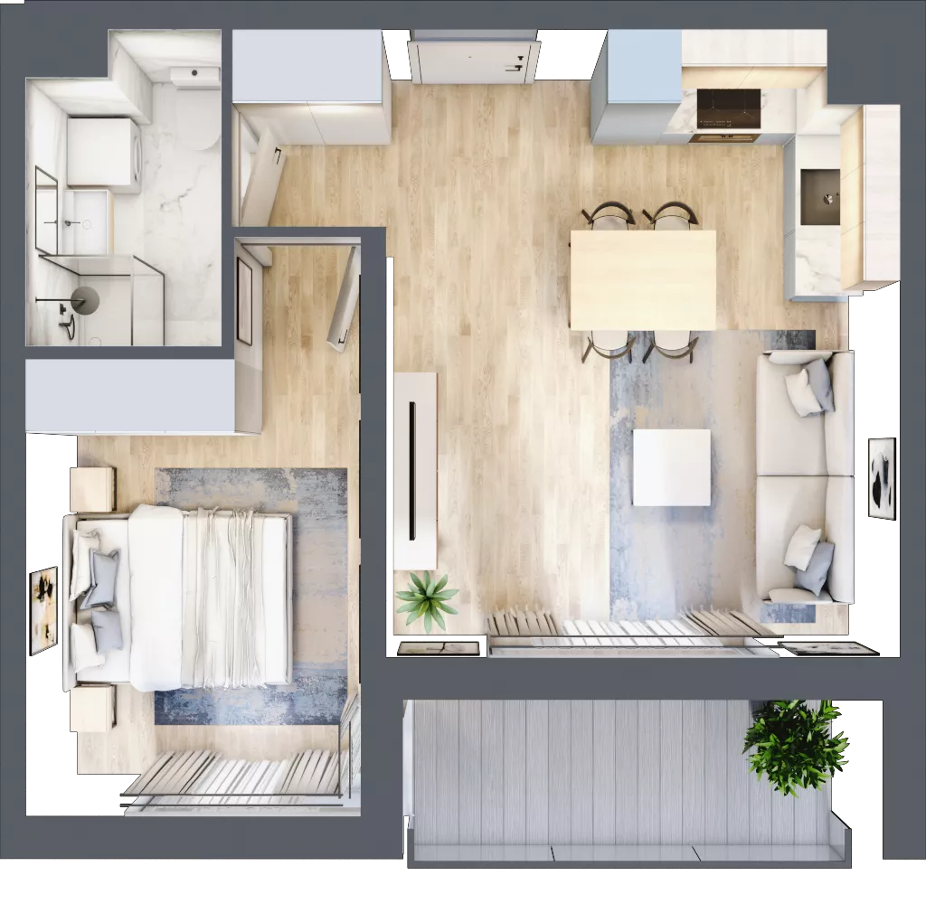 2 pokoje, mieszkanie 38,40 m², piętro 1, oferta nr 1A.1A.10, Astelia Park etap IA, Warszawa, Białołęka, Grodzisk, ul. Leona Berensona 