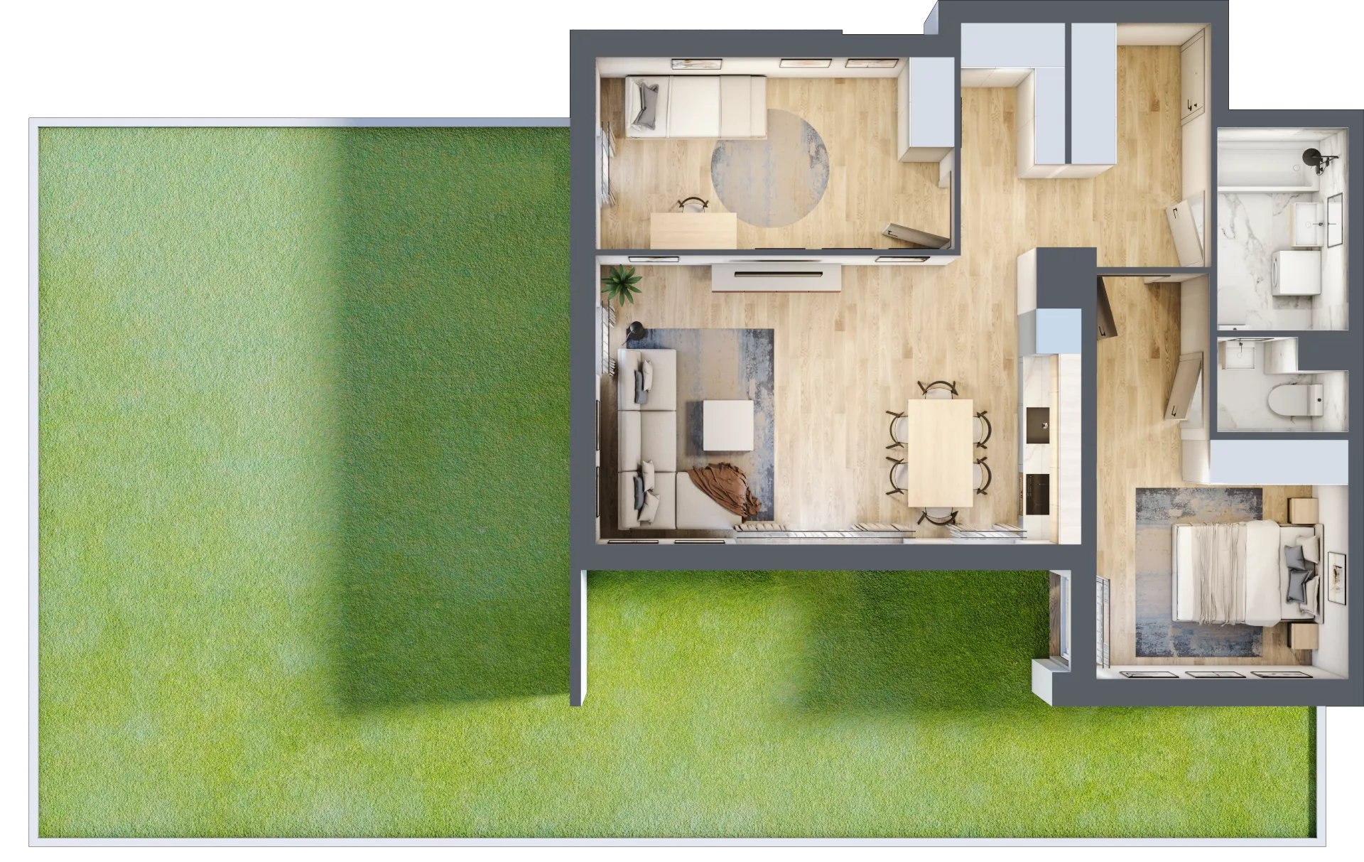 3 pokoje, mieszkanie 68,10 m², parter, oferta nr 1A.1A.08, Astelia Park etap IA, Warszawa, Białołęka, Grodzisk, ul. Leona Berensona 