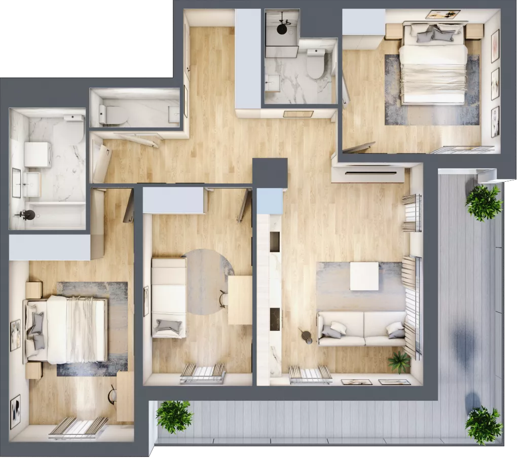 4 pokoje, mieszkanie 81,16 m², piętro 3, oferta nr 1A.1A.31, Astelia Park etap IA, Warszawa, Białołęka, Grodzisk, ul. Leona Berensona 
