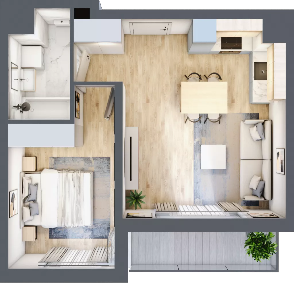 2 pokoje, mieszkanie 38,78 m², piętro 3, oferta nr 1A.1A.26, Astelia Park etap IA, Warszawa, Białołęka, Grodzisk, ul. Leona Berensona 