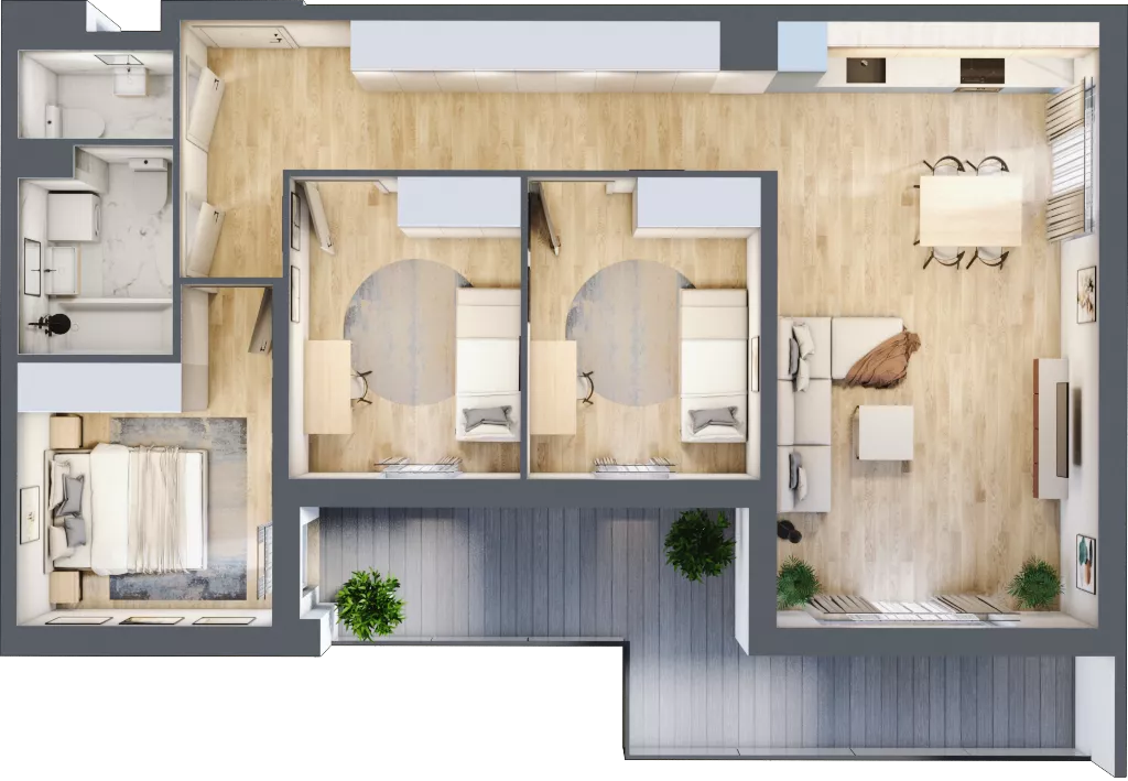 4 pokoje, mieszkanie 81,56 m², piętro 3, oferta nr 1A.1A.30, Astelia Park etap IA, Warszawa, Białołęka, Grodzisk, ul. Leona Berensona 