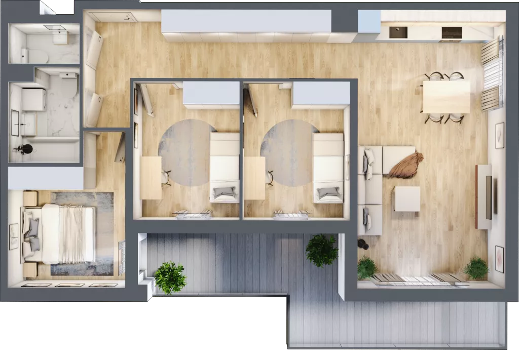 4 pokoje, mieszkanie 81,56 m², piętro 2, oferta nr 1A.1A.23, Astelia Park etap IA, Warszawa, Białołęka, Grodzisk, ul. Leona Berensona 