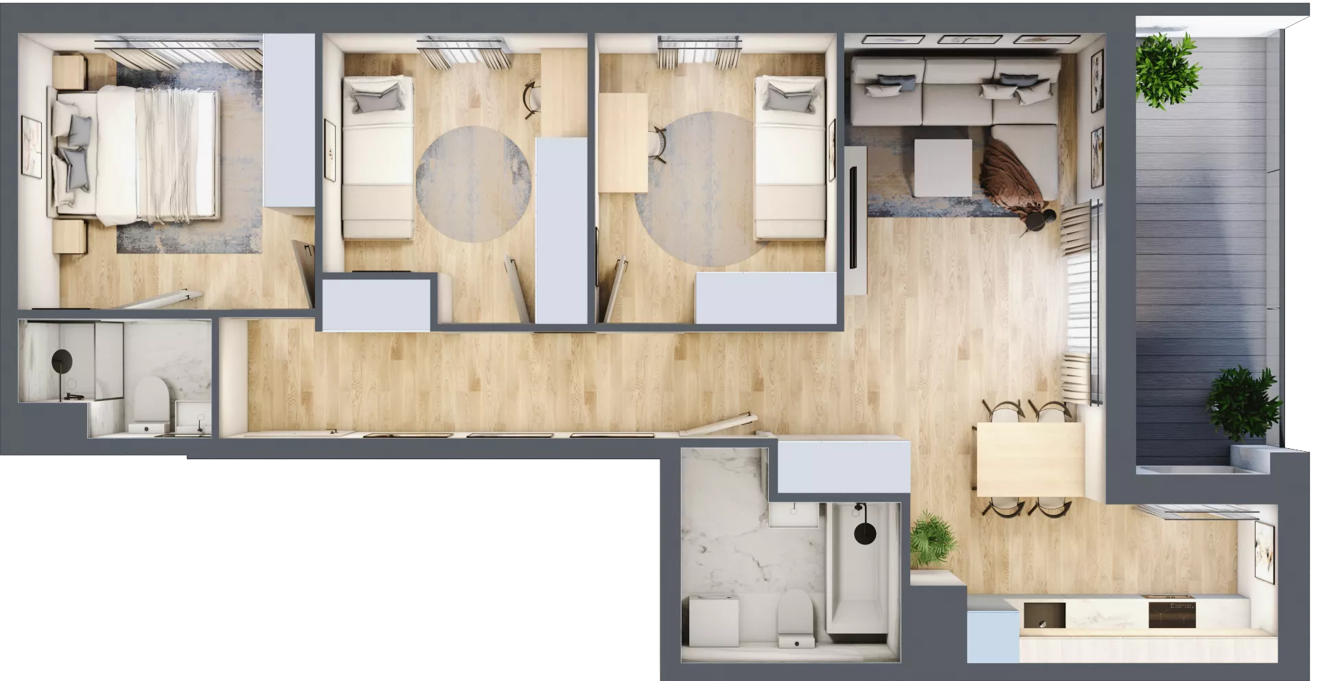 4 pokoje, mieszkanie 71,57 m², piętro 1, oferta nr 1A.1B.07, Astelia Park etap IA, Warszawa, Białołęka, Grodzisk, ul. Leona Berensona 