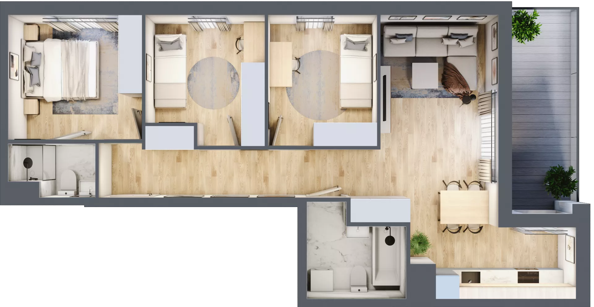 4 pokoje, mieszkanie 71,60 m², piętro 2, oferta nr 1A.1B.13, Astelia Park etap IA, Warszawa, Białołęka, Grodzisk, ul. Leona Berensona 
