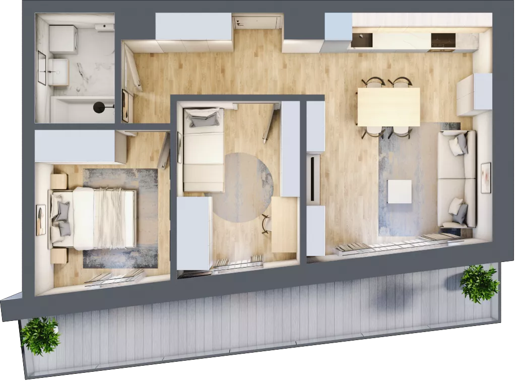 3 pokoje, mieszkanie 53,11 m², piętro 1, oferta nr 1, Apartamenty Sowia, Marki, ul. Sowia 9