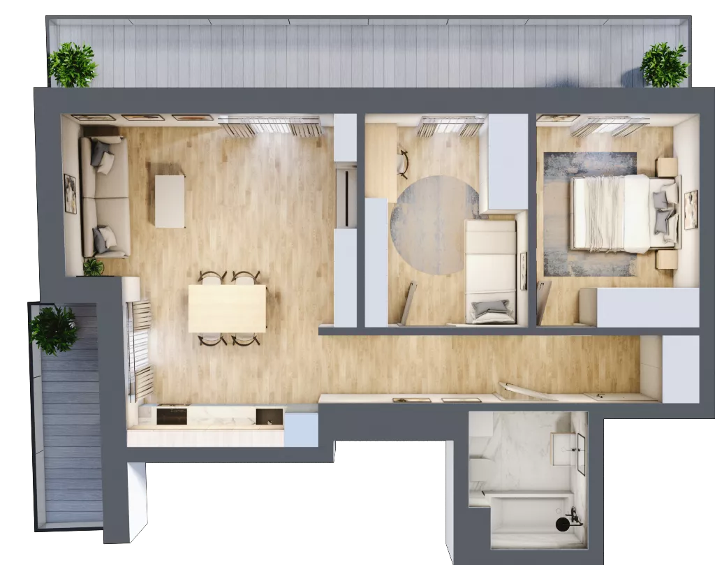 3 pokoje, mieszkanie 61,32 m², piętro 1, oferta nr 5, Apartamenty Sowia, Marki, ul. Sowia 9
