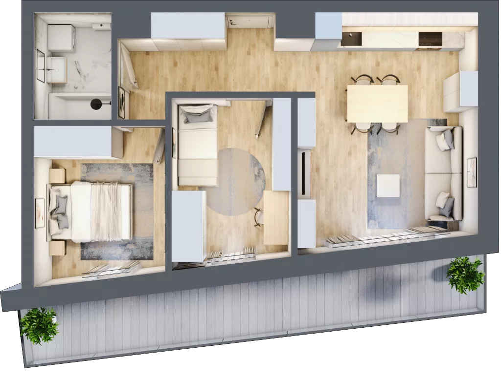 3 pokoje, mieszkanie 53,11 m², piętro 2, oferta nr 8, Apartamenty Sowia, Marki, ul. Sowia 9