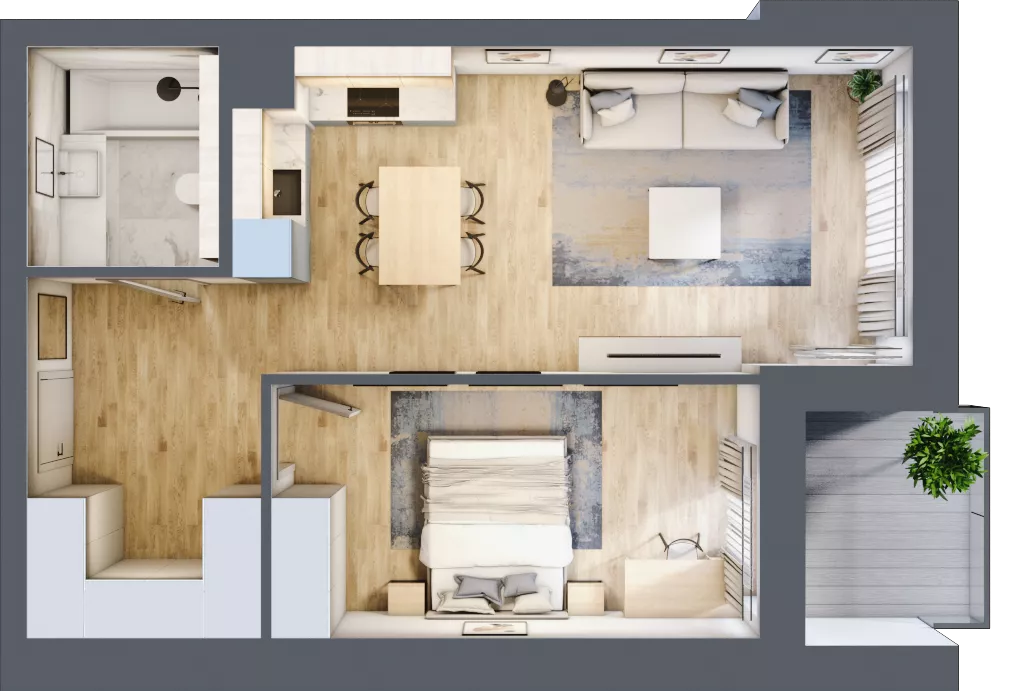2 pokoje, mieszkanie 49,58 m², piętro 2, oferta nr M25, Srebrzyńska Park IV, Łódź, Polesie, ul. Srebrzyńska 107