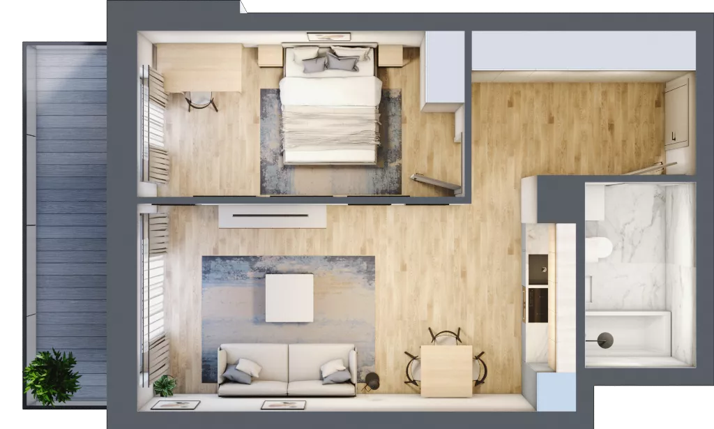 2 pokoje, mieszkanie 47,76 m², piętro 2, oferta nr M33, Srebrzyńska Park IV, Łódź, Polesie, ul. Srebrzyńska 107